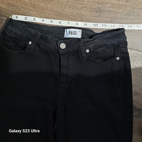 Paige Skinny Jeans 27 Black Denim Dark Wash Stretch 27 x 30 EUC - Picture 4 of 9